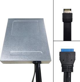 img 2 attached to 🖥️ Enhance Your PC Connectivity with EZDIY-FAB PC Front Panel Internal Card Reader USB HUB: USB 3.1 Gen2 Type-C Port & USB 3.0 Support for SD, MS, XD, CF, TF Card - Fits Any 3.5" Computer Case Front Bay