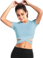 🏋️ ultra-stylish dream slim women's short sleeve crop tops: perfect for tummy control, yoga, running, and gym workouts! logo