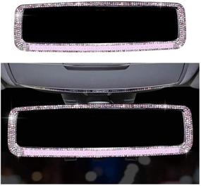 img 4 attached to L-Elf Bling Rhinestones Car Rear View Clip On Mirror For Girls Women Auto Interior Accessories-Pink