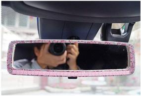 img 1 attached to L-Elf Bling Rhinestones Car Rear View Clip On Mirror For Girls Women Auto Interior Accessories-Pink