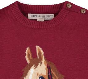 img 3 attached to 🐴 Прекрасный свитер для девочек Hope & Henry с интарсией лошади: Эквестрианский шик для вашей маленькой модницы!