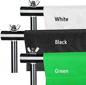 img 1 attached to 📸 Folong 8 x 10ft Photo Backdrop Stand and Kit - Adjustable Video Photography Backdrops Support System with Carry Bag, 3 Color Options (White, Black, Green), and 3 Clamps