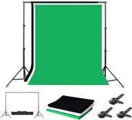 📸 folong 8 x 10ft photo backdrop stand and kit - adjustable video photography backdrops support system with carry bag, 3 color options (white, black, green), and 3 clamps logo