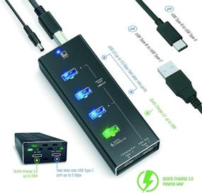 img 1 attached to 🔌 LATORICE USB C Hub Powered - 6 Port Multi-Port USB Hub with 4 USB 3.0 Ports, 2 IQ Quick Charge Ports