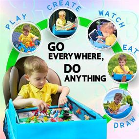 img 3 attached to 🎨 Kids Art Travel Tray: 16x13 Inch Portable Activity Desk for Entertainment on the Go – Includes Organizer and Storage Bag
