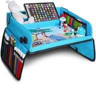 🎨 kids art travel tray: 16x13 inch portable activity desk for entertainment on the go – includes organizer and storage bag logo