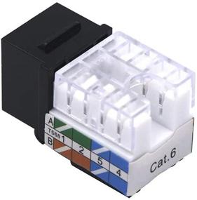img 3 attached to Efficient Networking: VCE 25-Pack Cat6 RJ45 90-Degree Keystone Jack Insert, Black Ethernet UTP Cat6 Keystone Jacks (UL Listed)