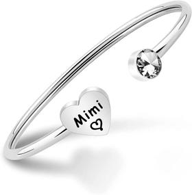 img 4 attached to 👵 LQRI Mimi Bracelet: Heart Charm Bangle for Grandma - Perfect Family Gift, Grandma Jewelry, Birthday Gift