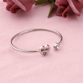 img 1 attached to 👵 LQRI Mimi Bracelet: Heart Charm Bangle for Grandma - Perfect Family Gift, Grandma Jewelry, Birthday Gift