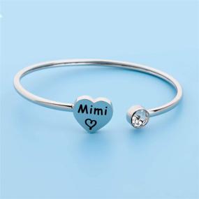 img 2 attached to 👵 LQRI Mimi Bracelet: Heart Charm Bangle for Grandma - Perfect Family Gift, Grandma Jewelry, Birthday Gift