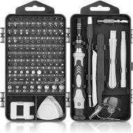 🛠️ 118 in 1 magnetic screwdriver bit kit - hautton mini precision set, multi-function stainless steel professional repair tool kit for phone laptop pc glasses electronics and more (black) logo