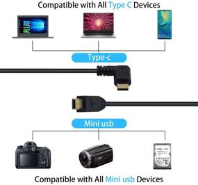 img 1 attached to 📷 Кабель Duttek USB C to Mini USB: угловой разъем Type C to Mini USB длиной 10 дюймов для фотоаппаратов и другой техники