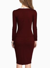 img 1 attached to 👗 Colorblock Business Bodycon One Piece Women's Clothing Dress by MUSHARE