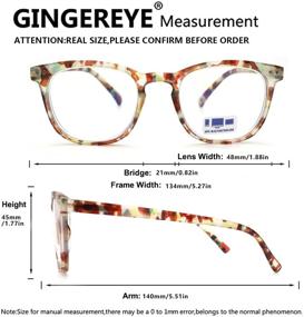 img 1 attached to 2-Pack of Blue Light Blocking Reading Glasses for Women | GINGEREYE Trendy Square Eyeglasses with +2.0 Anti Glare Filter & Spring Hinge