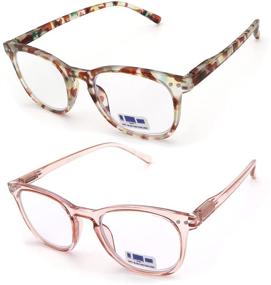 img 2 attached to 2-Pack of Blue Light Blocking Reading Glasses for Women | GINGEREYE Trendy Square Eyeglasses with +2.0 Anti Glare Filter & Spring Hinge