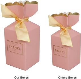 img 1 attached to 🎉 BAUMA AUTO 50Pcs Wedding Party Favor Boxes with Gold Ribbons for Wedding, Bridal Shower, Baby Shower, Birthday Party - Paper DIY Candy Boxes (2.28X3.46X5.71inch, Pink) Pink Design with Elegant Gold Ribbon