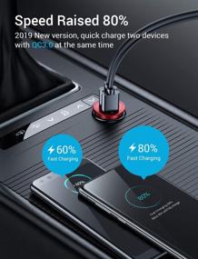 img 1 attached to 🔥 AINOPE Dual QC3.0 USB Car Charger - 36W/6A Fast Car Charger, All Metal Mini Cigarette Lighter USB Charger with Quick Charge for iPhone 11/11 pro/XR/X/XS, Note 9/Galaxy S10/S9/S8 (Red)