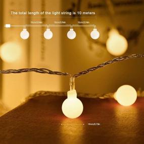 img 3 attached to 🎄 Waterproof LED Christmas Lights, Wedding Decorations, 33ft Warm White Ball String Lights, 100 LED Plug-in Fairy Lights with 8 Lighting Modes - Ideal for Christmas, Patio, Garden, Party, Room, Wedding