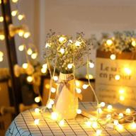 🎄 waterproof led christmas lights, wedding decorations, 33ft warm white ball string lights, 100 led plug-in fairy lights with 8 lighting modes - ideal for christmas, patio, garden, party, room, wedding логотип