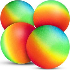 img 4 attached to 🌈 Inflatable Bedwina Rainbow Playground Balls