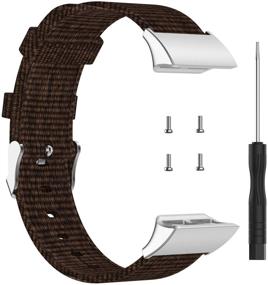 img 3 attached to FitTurn Woven Nylon Strap Compatible With Garmin Forerunner 35/ Forerunner 30 Replacement Band With Adjustable Strap Watch Band Fitness Strap Bracelet Wristband For Forerunner 35/30 Watch (Brown)