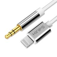 🔌 кабель kinps mfi certified lightning to 3.5mm male aux, 4ft/1.2m, для iphone 11 pro max/11 pro/11/xs/xr/x/8 plus/8/7 plus/7, автомагнитолы, домашние стереосистемы, белый. логотип