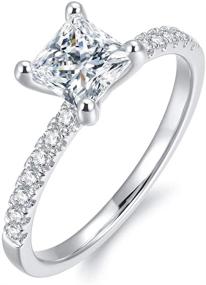 img 3 attached to Помолвочное кольцо Princess Simulated Solitaire Sterling