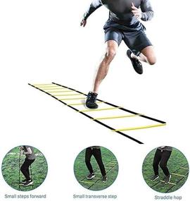 img 3 attached to 🏃 Enhance Soccer/Football Performance with KIKILIVE Speed Agility Training Set: Agility Ladder, Running Parachute, Cones, Pegs, and Carrying Bag