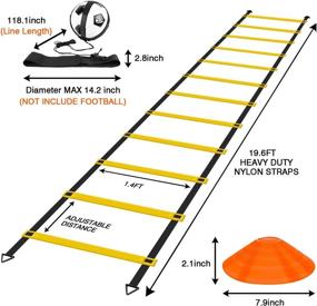 img 1 attached to 🏃 Enhance Soccer/Football Performance with KIKILIVE Speed Agility Training Set: Agility Ladder, Running Parachute, Cones, Pegs, and Carrying Bag