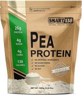 🌱 smart138 vanilla pea protein: ultra-fine powder for vegan, gluten-free, soy-free, dairy-free, non-gmo, keto-friendly (low carb) natural bcaas - 1000g / 2.2lbs, vanilla - made in usa/canada logo