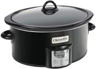 🥘 мультиварка crock-pot объемом 4 кварты с умным таймером обратного отсчета - небольшое кухонное устройство черного цвета логотип