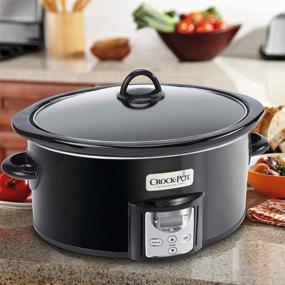 img 1 attached to 🥘 Мультиварка Crock-Pot объемом 4 кварты с умным таймером обратного отсчета - небольшое кухонное устройство черного цвета