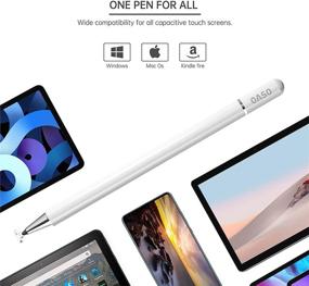 img 3 attached to White Stylus Pen for iPad and iPhone, High Precision Disc Tip Pencil Tablet Stylus Compatible with Apple iPad Pro, iPad 6th/7th/8th Generation, Samsung Galaxy Tab, Chromebook, and All Touch Screens