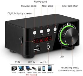 img 3 attached to 🔊 Nobsound Мини Bluetooth 5.0 Усилитель мощности - 100W Hi-Fi Стерео класс D аудиоусилитель, беспроводной приемник 2.0 канала, потеря музыкального плеера, динамик для дома TF USB (черный)