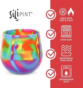 img 2 attached to 🍷 Silipint Silicone Unbreakable Wine Glass 2-Pack: Reusable & Shatterproof Cups for Parties, Picnics, Beaches, and Boats. Guaranteed for Life (2-Pack, Hippy Hop)