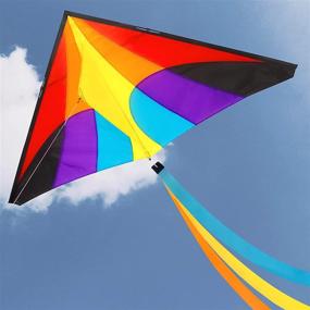 img 2 attached to 🪁 Emma Kites Holiday Delta Kite - Easy to Fly for Kids, Adults, & Beginners, with Kite Line, Tail & Bag - Enjoy Camping, Picnic, Beach, Park Playing (Reverie) - Great Outdoor Sports Fun