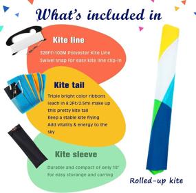 img 3 attached to 🪁 Emma Kites Holiday Delta Kite - Easy to Fly for Kids, Adults, & Beginners, with Kite Line, Tail & Bag - Enjoy Camping, Picnic, Beach, Park Playing (Reverie) - Great Outdoor Sports Fun