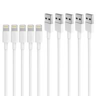 aunc 5-pack 6ft lightning cable charger cord usb совместимый с iphone 12, 11 pro max, xs, xr, x, 8, 7, 6s plus, se, 5s - зарядное устройство для iphone логотип