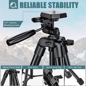 img 2 attached to 📸 THIKPO 50-Inch Lightweight Tripod: Portable Aluminum Alloy Phone Tripod with 1/4" Mounting Screw, Phone Holder, Carry Bag - Ideal for Travel, Camera, Cellphone, TikToker