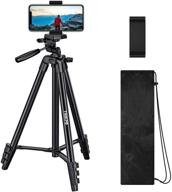 📸 thikpo 50-inch lightweight tripod: portable aluminum alloy phone tripod with 1/4" mounting screw, phone holder, carry bag - ideal for travel, camera, cellphone, tiktoker logo