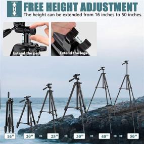 img 1 attached to 📸 THIKPO 50-Inch Lightweight Tripod: Portable Aluminum Alloy Phone Tripod with 1/4" Mounting Screw, Phone Holder, Carry Bag - Ideal for Travel, Camera, Cellphone, TikToker