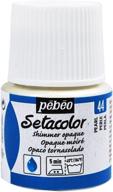 🎨 enhance your fabric with pebeo setacolor opaque paint - shimmer pearl in a 45ml bottle logo