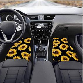 img 1 attached to All Weather Full Set of 4 Pretty Sunflower Car Floor Mats Carpets - Universal Fit for SUV Sedan Truck Van, Ideal for Women and Girls