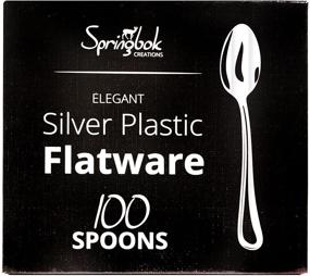 img 2 attached to 100 Count Springbok Home Silver-Look Plastic Spoon Cutlery Set