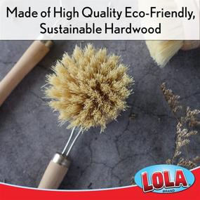 img 3 attached to Lola Products Tampico Vegetable & Dish Brush: Large 3 Inch 🌿 Head, Eco-Friendly Birch Wood, Washable & Reusable, Long Lasting, Easy Head Replacement