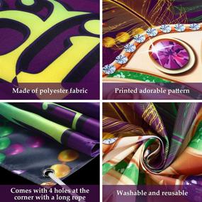 img 2 attached to Party Backdrop Banner Decoration Extra Large Fabric Mardi Gras Sign Banner Photo Booth Backdrop Background Gras Party Supplies