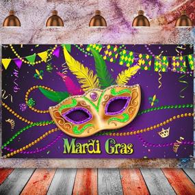 img 4 attached to Party Backdrop Banner Decoration Extra Large Fabric Mardi Gras Sign Banner Photo Booth Backdrop Background Gras Party Supplies