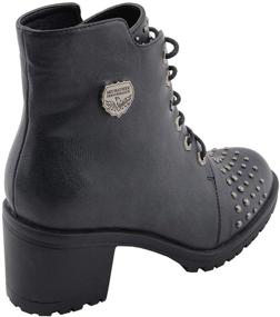 img 1 attached to MBL9426 Women's Black Rocker Boots with 👢 Studded Instep by Milwaukee Leather in Distress Finish