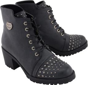 img 4 attached to MBL9426 Women's Black Rocker Boots with 👢 Studded Instep by Milwaukee Leather in Distress Finish