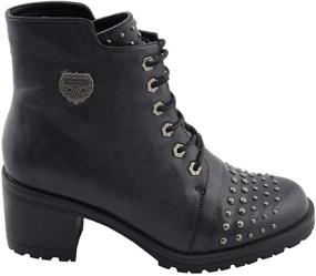 img 2 attached to MBL9426 Women's Black Rocker Boots with 👢 Studded Instep by Milwaukee Leather in Distress Finish